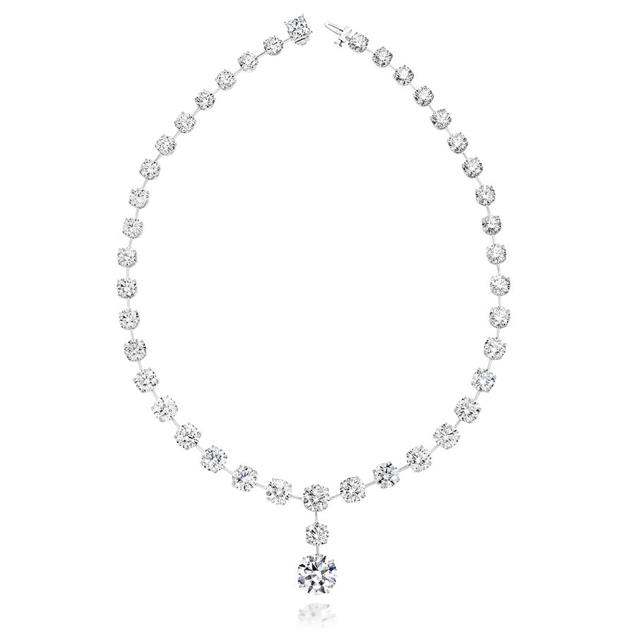 POISE : ROUND BRILLIANT CUT DIAMOND NECKLACE
