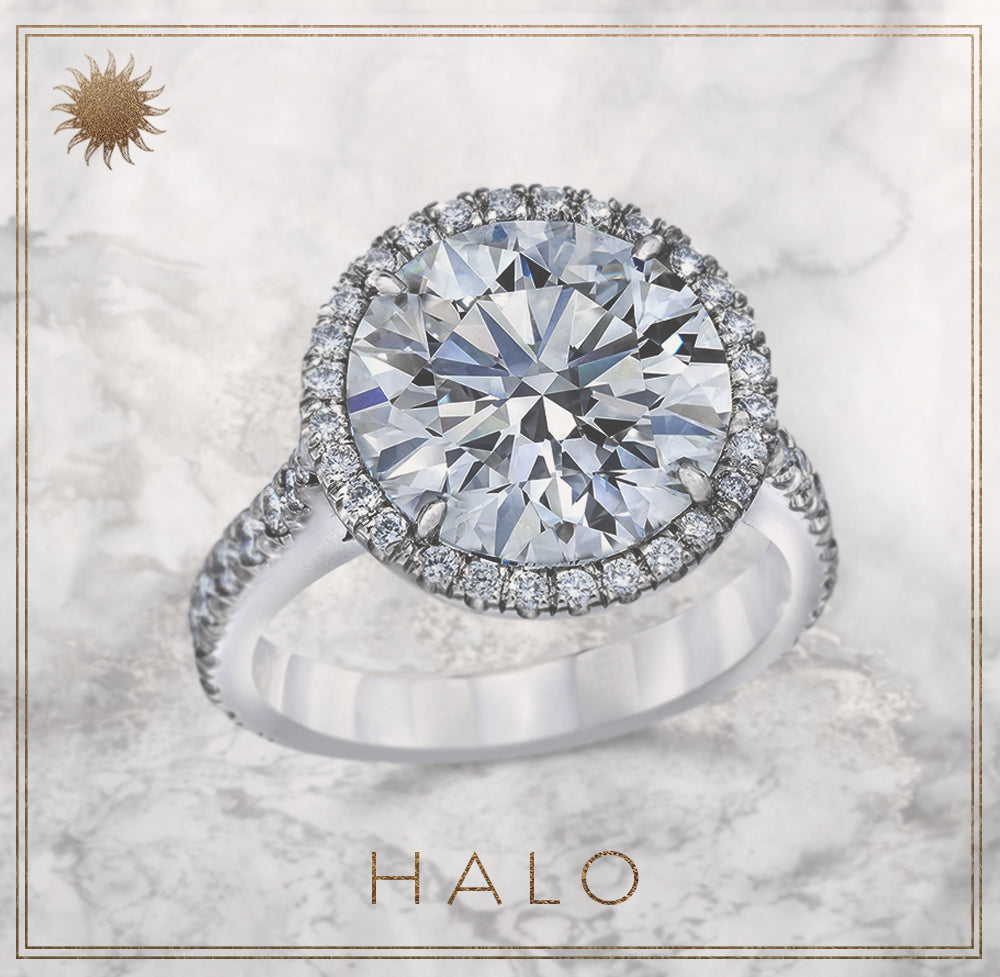 ENGAGEMENT RING ROUND BRILLIANT CUT DIAMOND, 18K GOLD OR PLATINUM