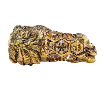 LION RING, 5.56 cttw, HONEYCOMB-HEXAGON DIAMONDS, 18K