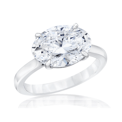 OVAL SOLITAIRE RING, 3 CARAT, G VS2, 18k, GIA