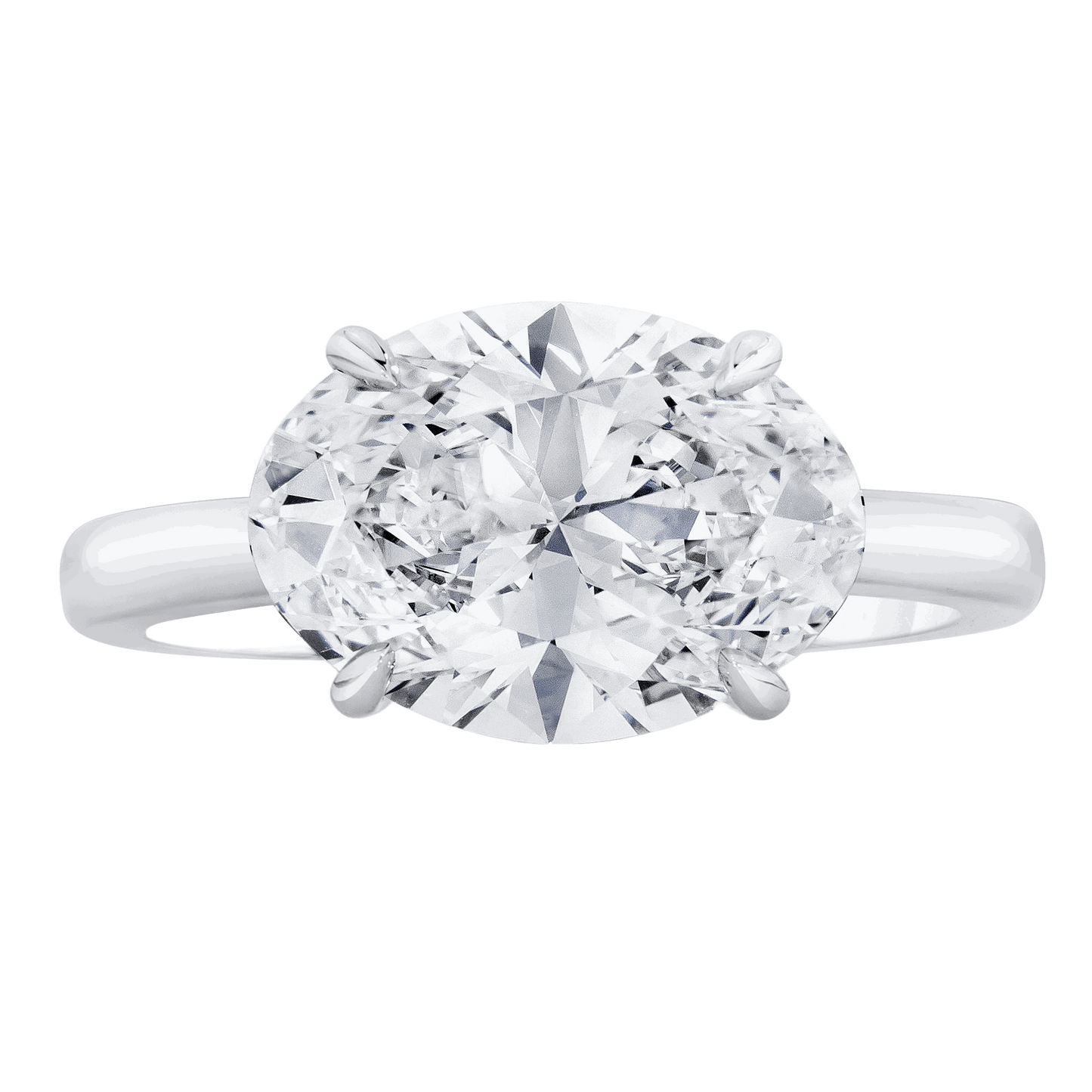 OVAL SOLITAIRE RING, 3 CARAT, G VS2, 18k, GIA