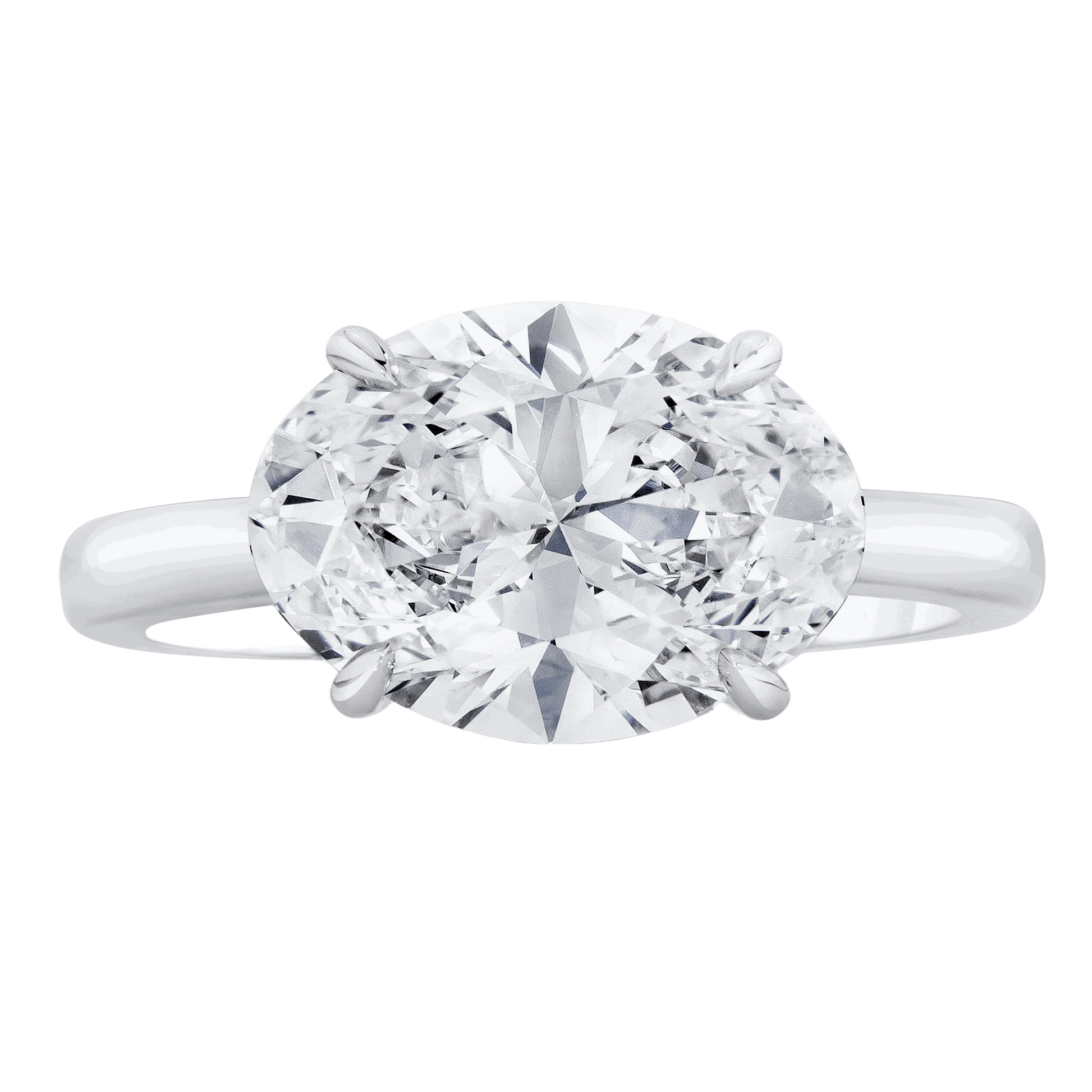 OVAL SOLITAIRE RING, 3 CARAT, G VS2, 18k, GIA