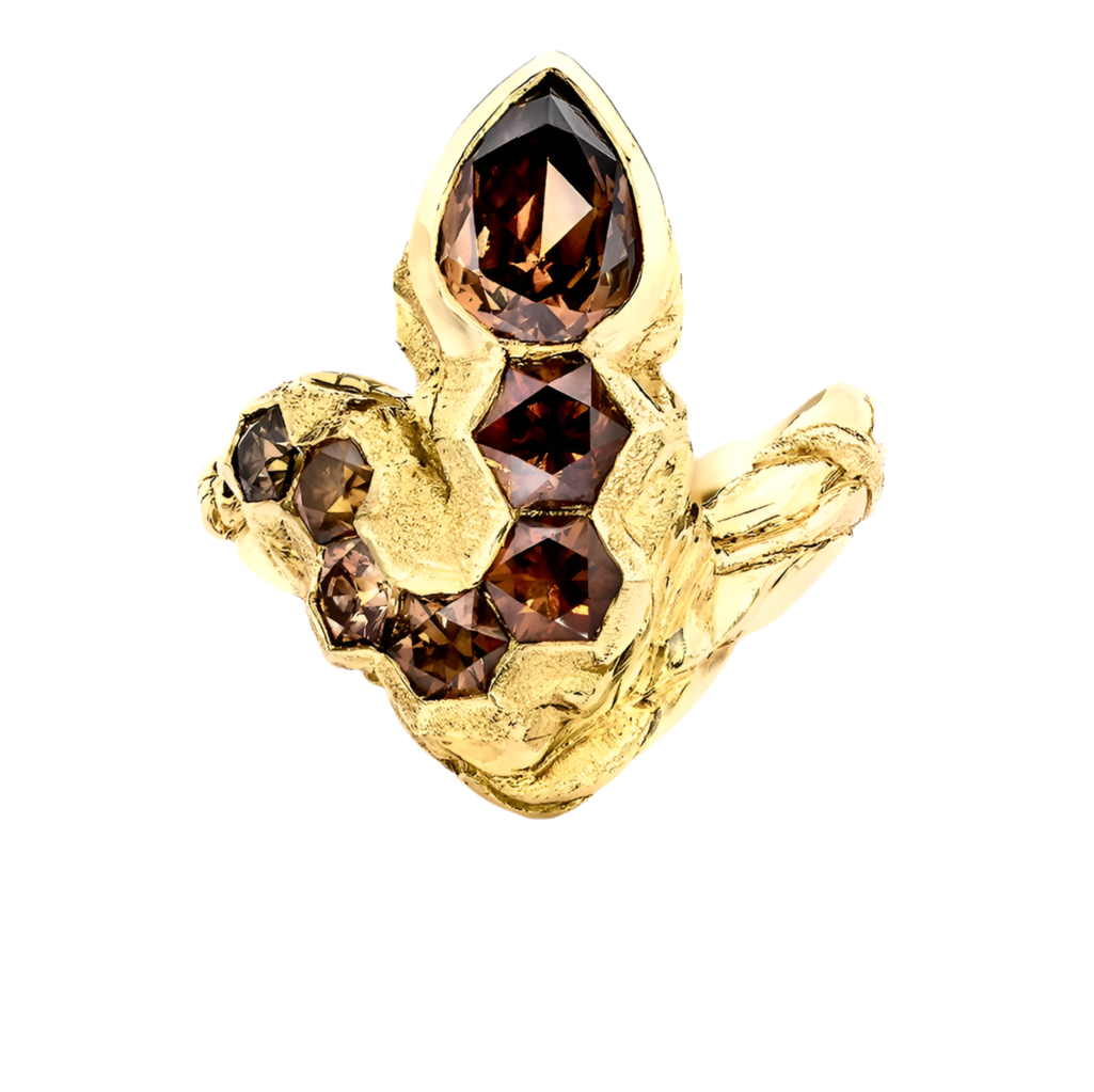 PEAR DIAMOND SERPENT RING, 2.40 CARATS, 18K YELLOW
