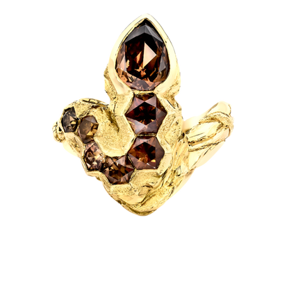 PEAR DIAMOND SERPENT RING, 2.40 CARATS, 18K YELLOW
