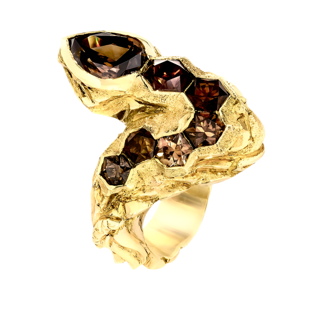 PEAR DIAMOND SERPENT RING, 2.40 CARATS, 18K YELLOW