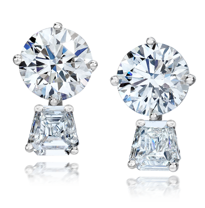 ROUND AND TRAPEZOID DIAMOND SET, 18K