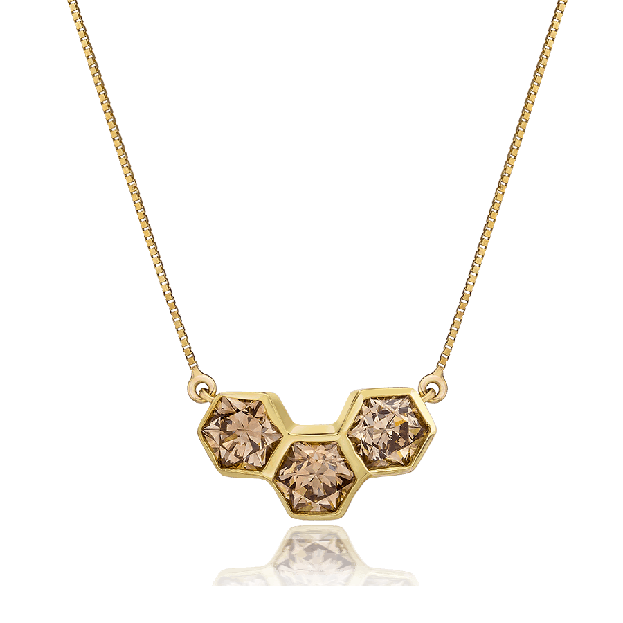 HONEYCOMB BRILLIANT CUT NECKLACE, 1CTTW, 18K