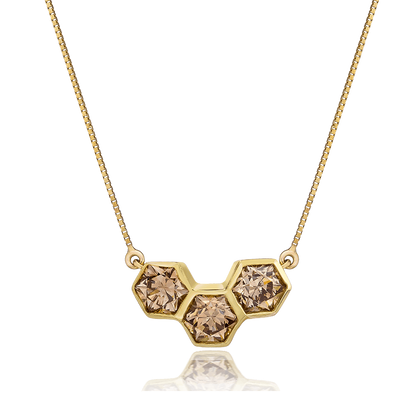 HONEYCOMB BRILLIANT CUT NECKLACE, 1CTTW, 18K