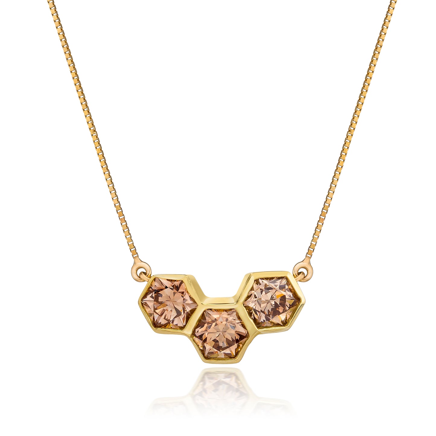 HONEYCOMB BRILLIANT CUT NECKLACE, 1CARAT TOTAL WEIGHT, 18K