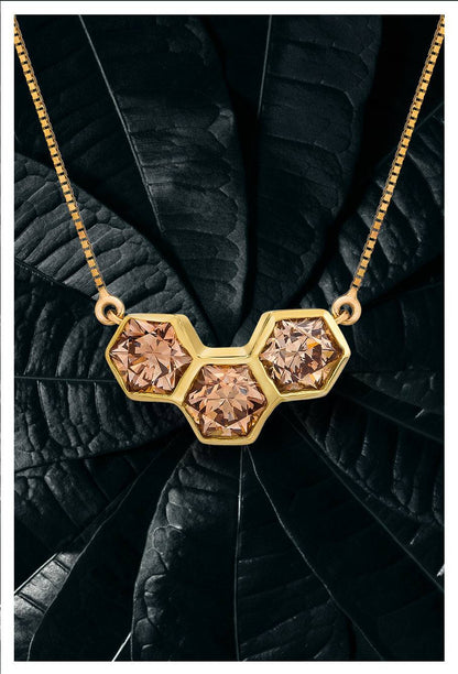 HONEYCOMB BRILLIANT CUT NECKLACE, 1CTTW, 18K