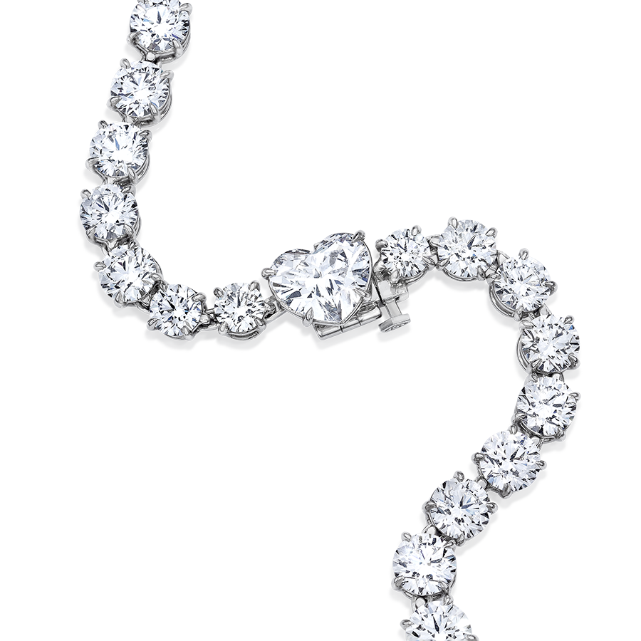 MONACO, BRILLIANT CUT DIAMOND NECKLACE, GIA CERTIFIED TRIPLE EXCELLENT