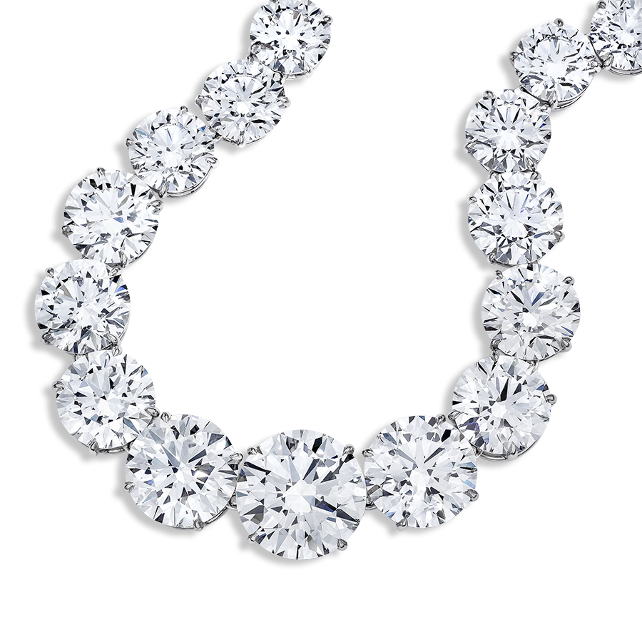 MONACO, BRILLIANT CUT DIAMOND NECKLACE, GIA CERTIFIED TRIPLE EXCELLENT