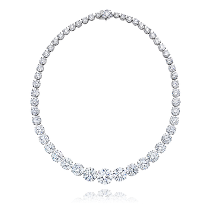 MONACO, BRILLIANT CUT DIAMOND NECKLACE, GIA CERTIFIED TRIPLE EXCELLENT