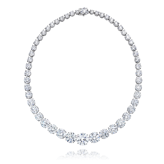 MONACO, BRILLIANT CUT DIAMOND NECKLACE, GIA CERTIFIED TRIPLE EXCELLENT