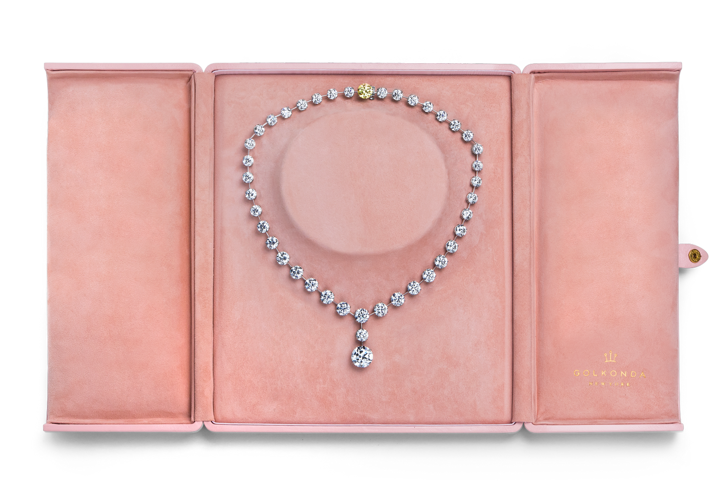 POISE : ROUND BRILLIANT CUT DIAMOND NECKLACE