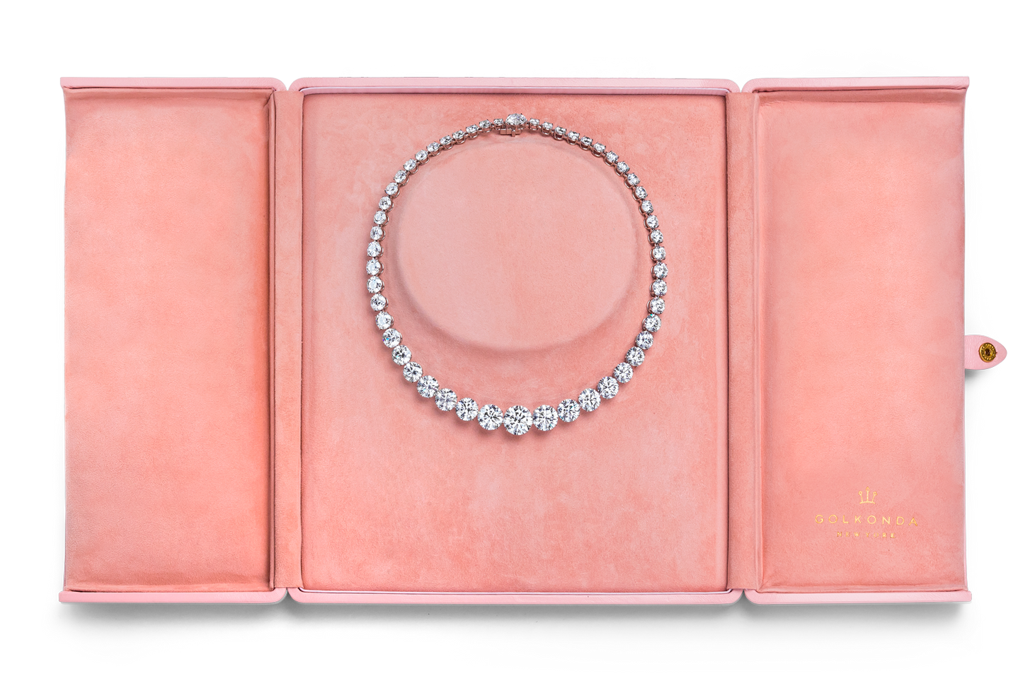 MONACO, BRILLIANT CUT DIAMOND NECKLACE, GIA CERTIFIED TRIPLE EXCELLENT
