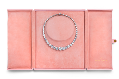 MONACO, BRILLIANT CUT DIAMOND NECKLACE, GIA CERTIFIED TRIPLE EXCELLENT