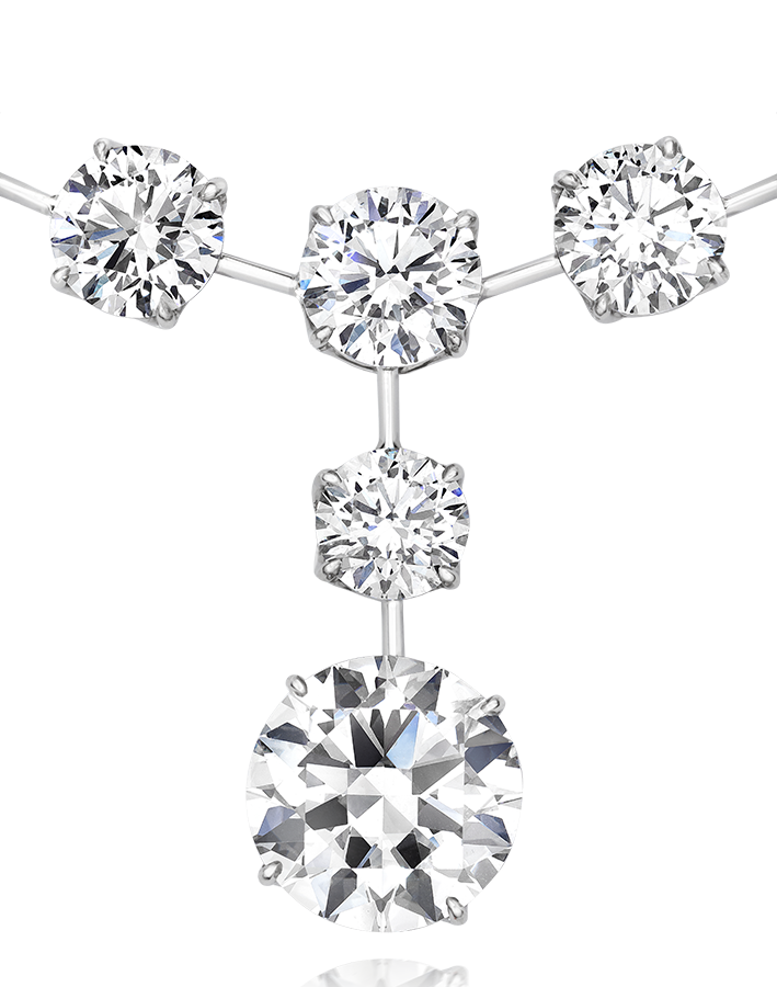 POISE : ROUND BRILLIANT CUT DIAMOND NECKLACE