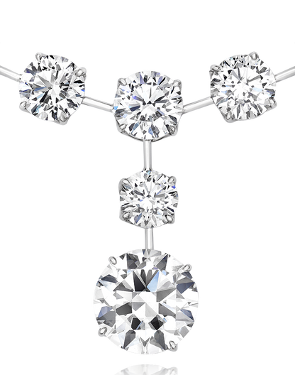 POISE : ROUND BRILLIANT CUT DIAMOND NECKLACE