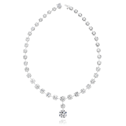 POISE : ROUND BRILLIANT CUT DIAMOND NECKLACE