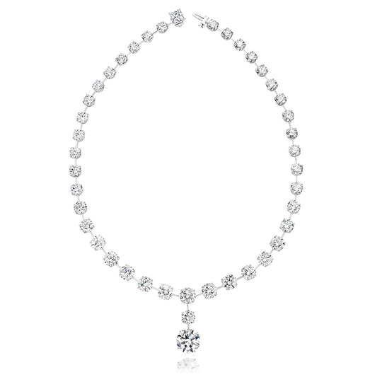 POISE : ROUND BRILLIANT CUT DIAMOND NECKLACE