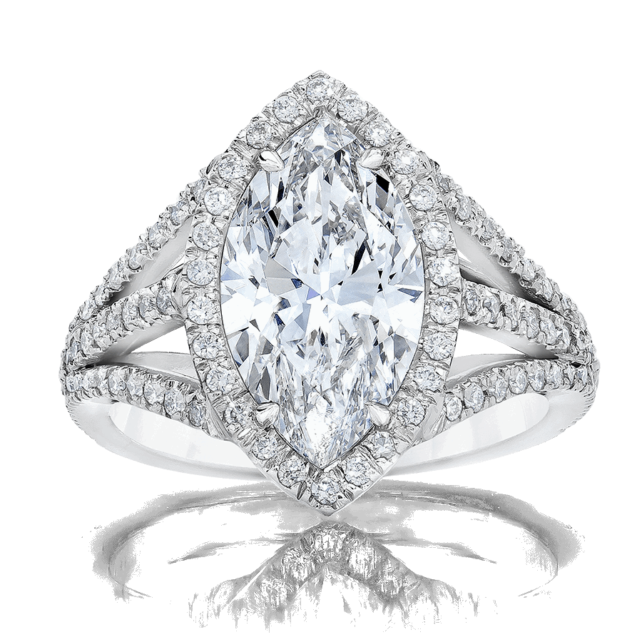 MARQUISE CUT 3 CARAT DIAMOND SET IN AN ELEGANT RING, PLATINUM