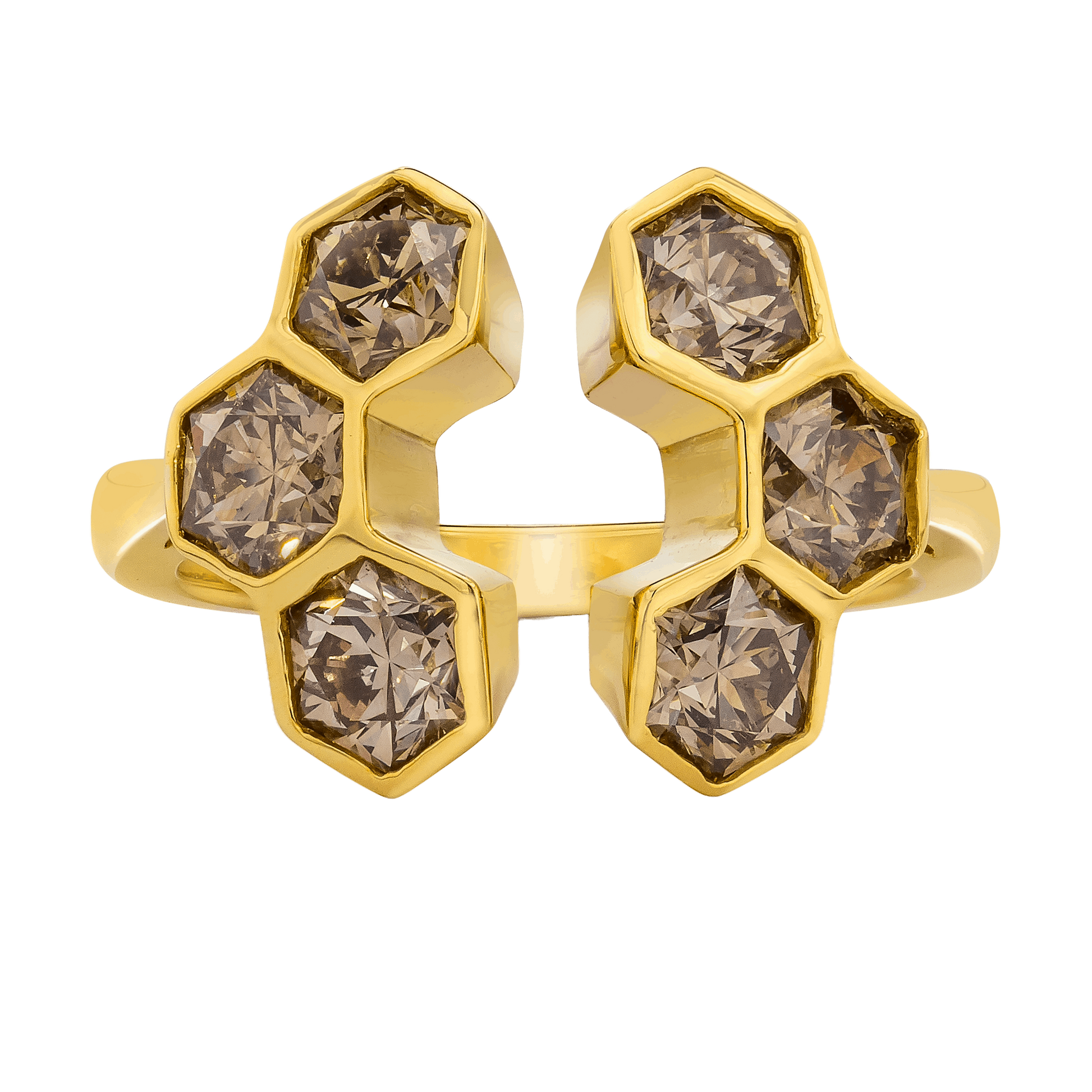 HONEYCOMB DIAMOND RING, 1CTTW, 18K YELLOW