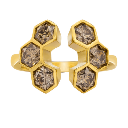 HONEYCOMB DIAMOND RING, 1CTTW, 18K YELLOW