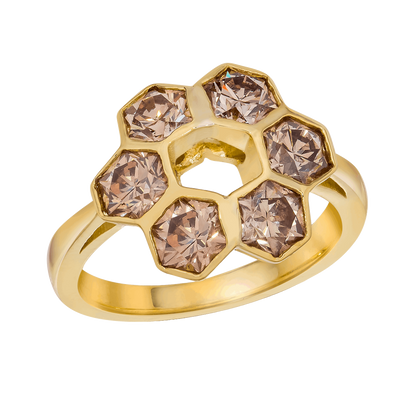 HONEYCOMB DIAMOND RING, 1CTTW, 18K YELLOW