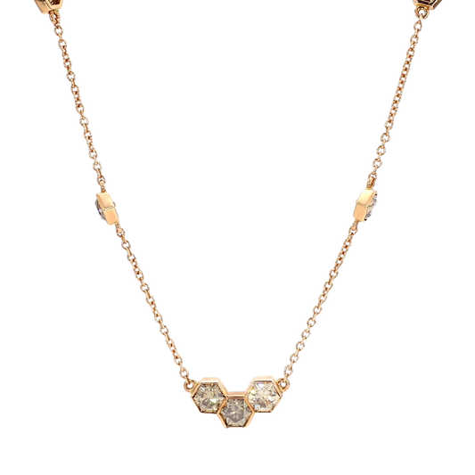 🐝. DIAMONDS NECKLACE, 5.94 CARATS, 18K