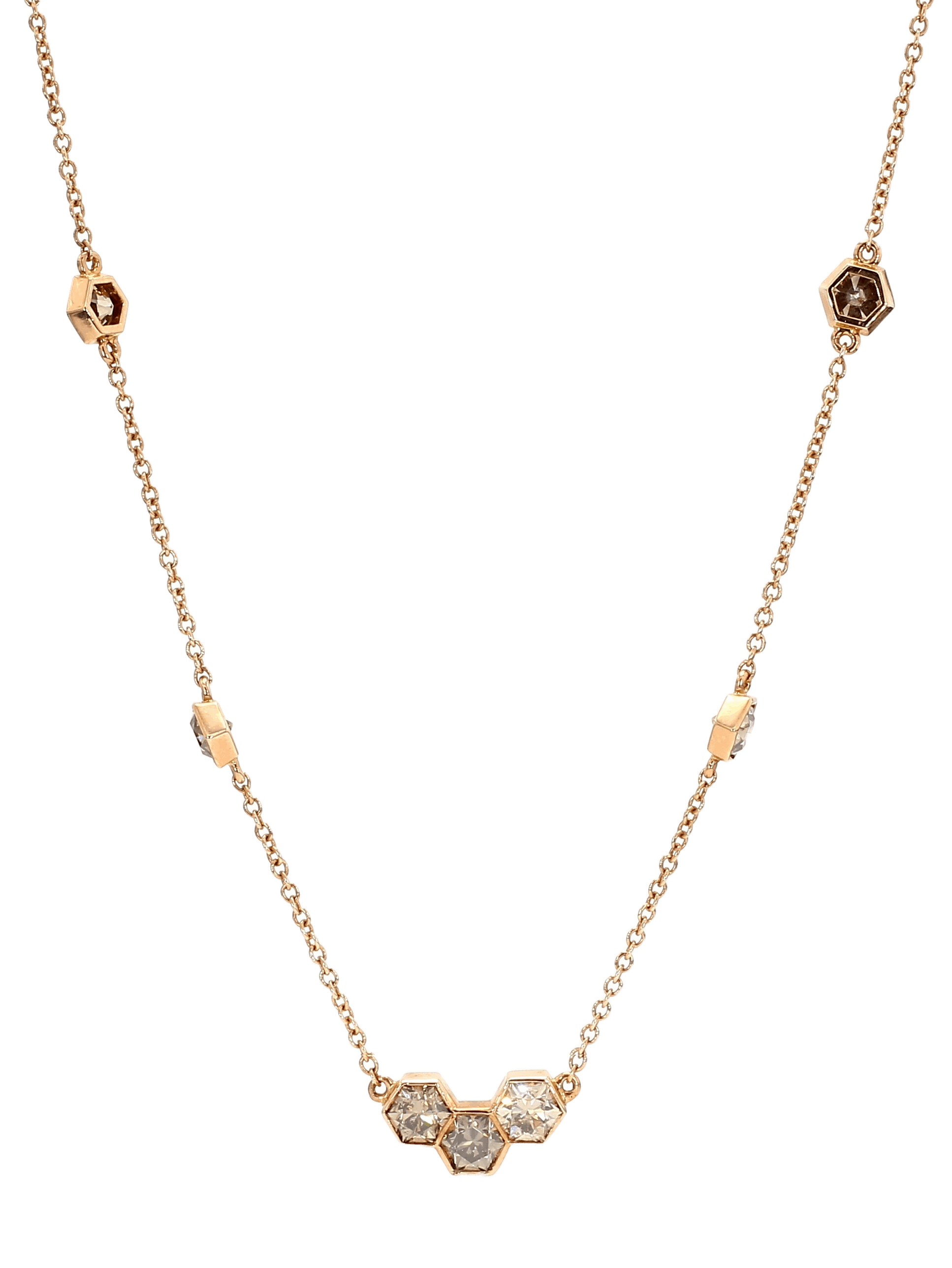 HONEYCOMB DIAMOND NECKLACE, 5.94 CTTW, 18K