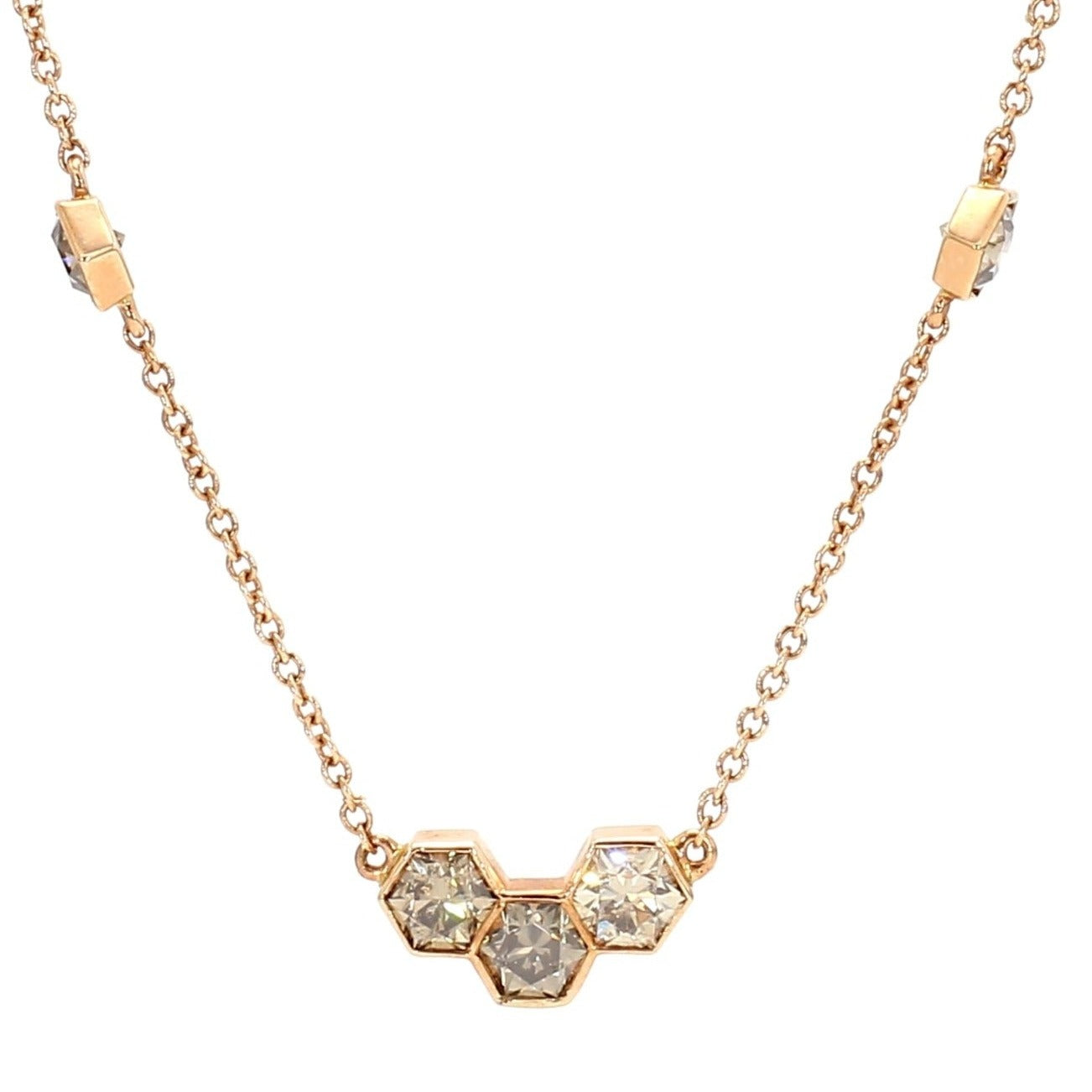 🐝. DIAMONDS NECKLACE, 5.94 CARATS, 18K