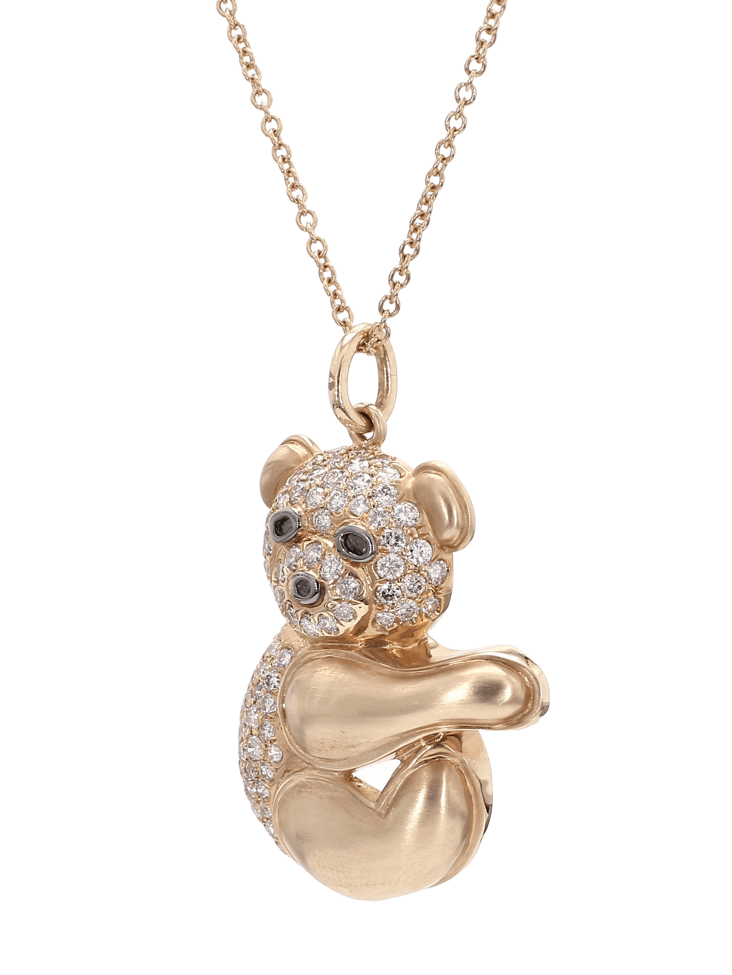 PANDA NECKLACE, 1.50 CTTW LIGHT PINK DIAMONDS, 18K ROSE GOLD