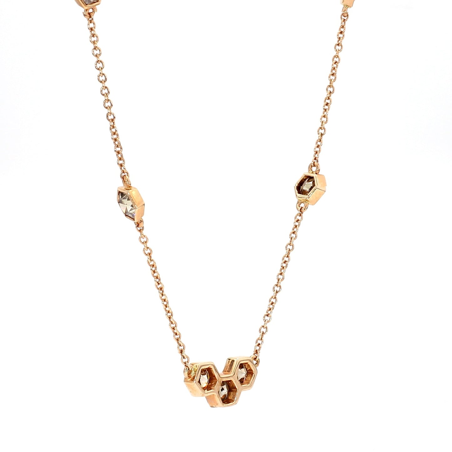 🐝. DIAMONDS NECKLACE, 5.94 CARATS, 18K