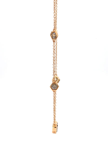 🐝. DIAMONDS NECKLACE, 5.94 CARATS, 18K