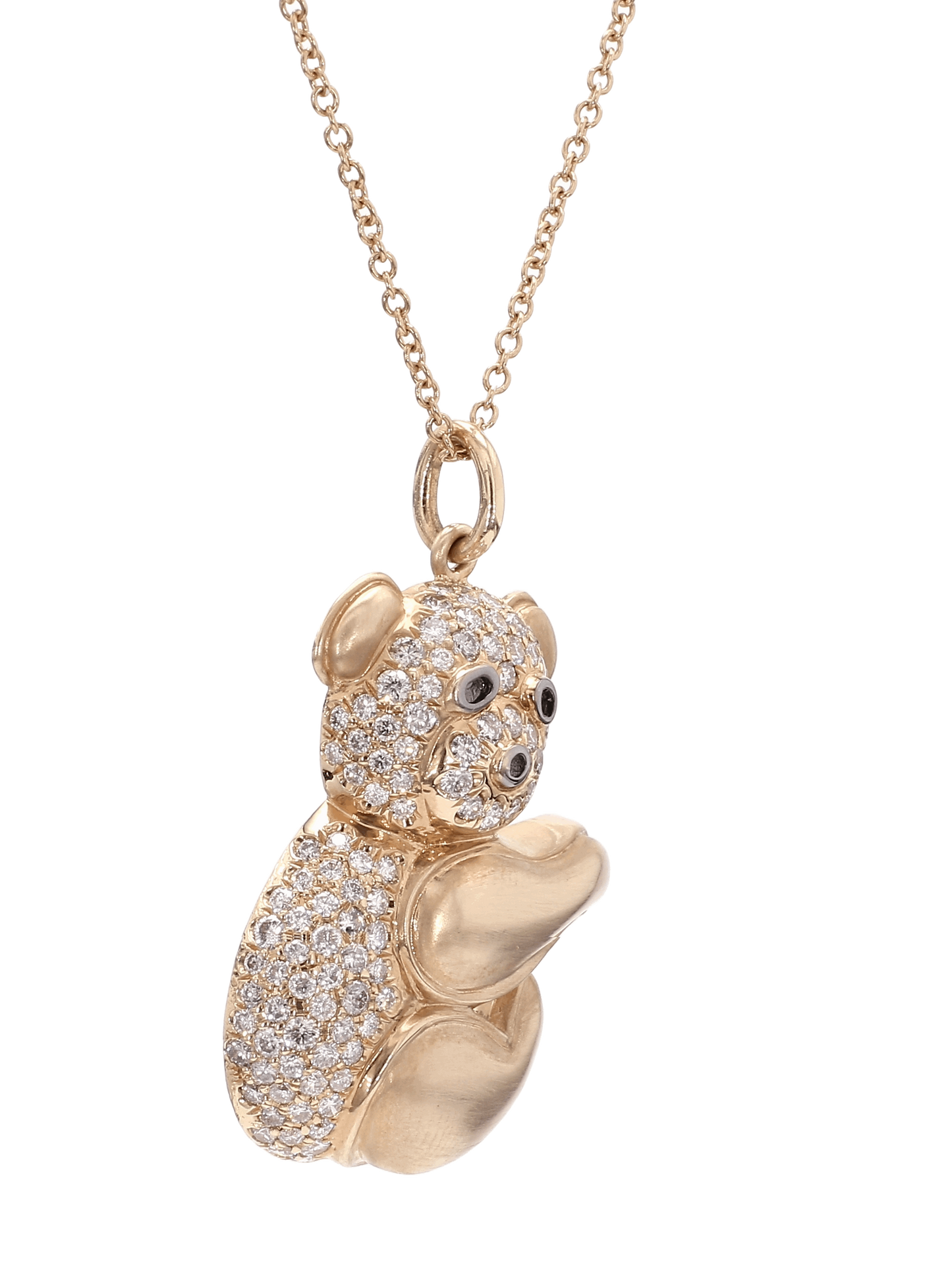 PANDA NECKLACE, 1.50 CTTW LIGHT PINK DIAMONDS, 18K ROSE GOLD