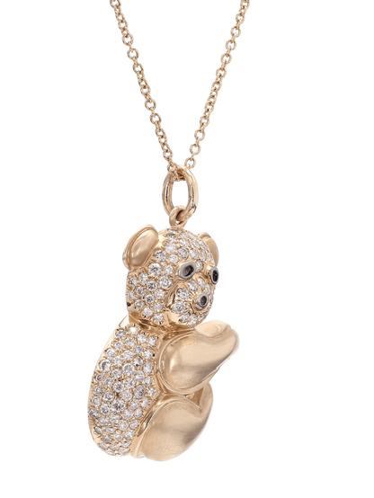 PANDA NECKLACE, 1.50 CTTW LIGHT PINK DIAMONDS, 18K ROSE GOLD