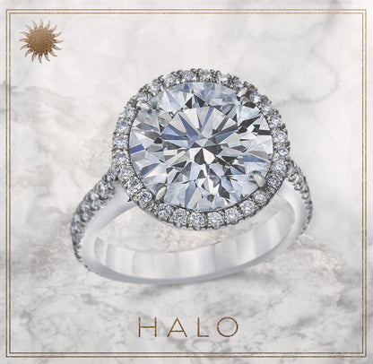ENGAGEMENT RING ROUND BRILLIANT CUT DIAMOND, 18K GOLD OR PLATINUM