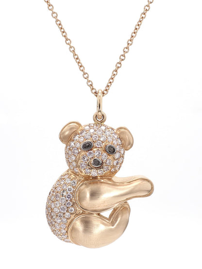 PANDA NECKLACE, 1.50 CARAT TOTAL WEIGHT LIGHT PINK DIAMONDS, 18K PINK GOLD