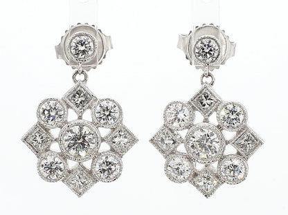 DIAMOND EARRINGS, 1.90 CTTW, 18KW